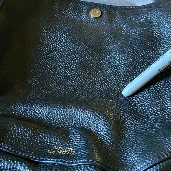 EUC Black Vince Camuto Kenzy Leather Crossbody Bag w/dust bag & card - Picture 13 of 16